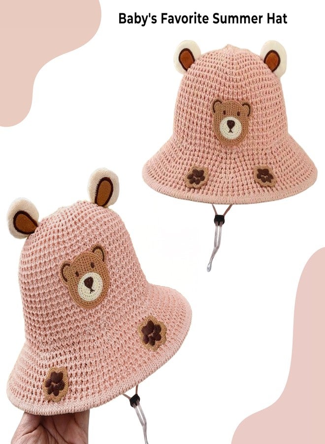 بيمبيكا قبعة قطنية للأطفال من بيمبيكا مع عمامة آمنة ومريحة للأطفال - (طبعة مخلب - وردي) - Image 2