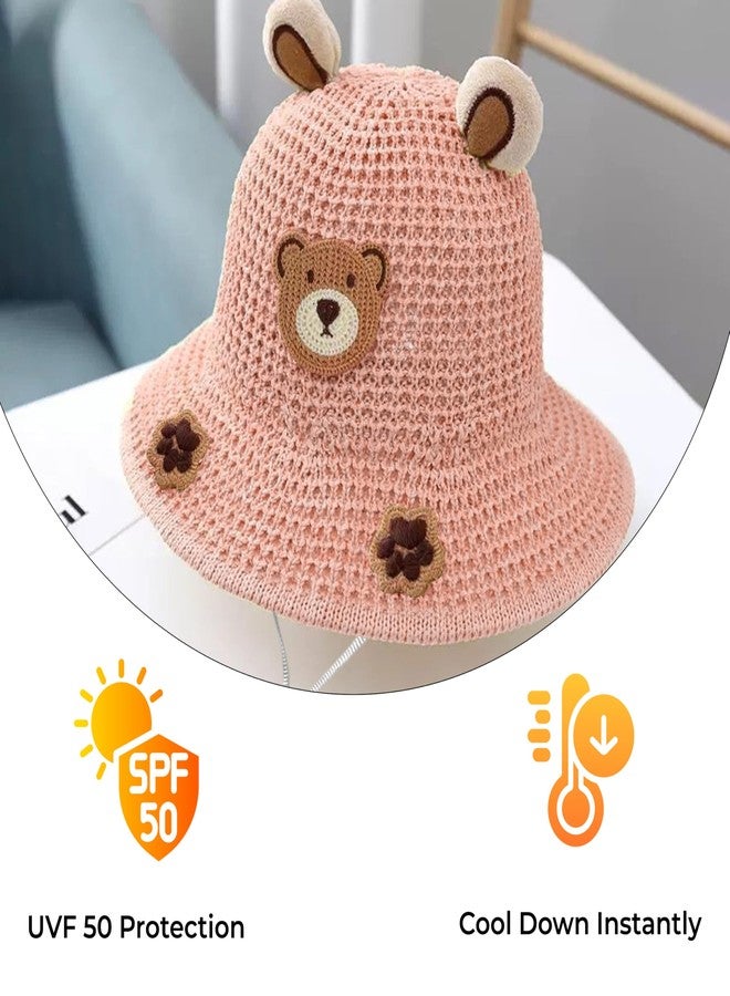 بيمبيكا قبعة قطنية للأطفال من بيمبيكا مع عمامة آمنة ومريحة للأطفال - (طبعة مخلب - وردي) - Image 5