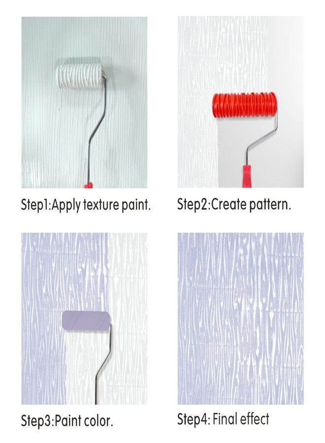 Hanroy 7'' Patterned Paint Roller for Wall Decoration Classic Brick Embossing Texture Rubber Roller Decorative Household DIY Paint Art Tool for Wall Decoration(EG097T) - Image 4