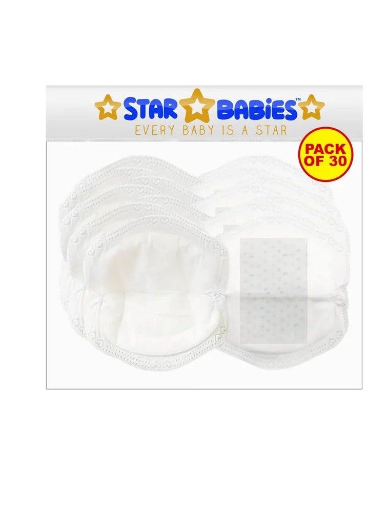STAR BABiES - Star Babies - Disposable Breast Pad - Pack of 30 - White - Style May Vary - Image 1