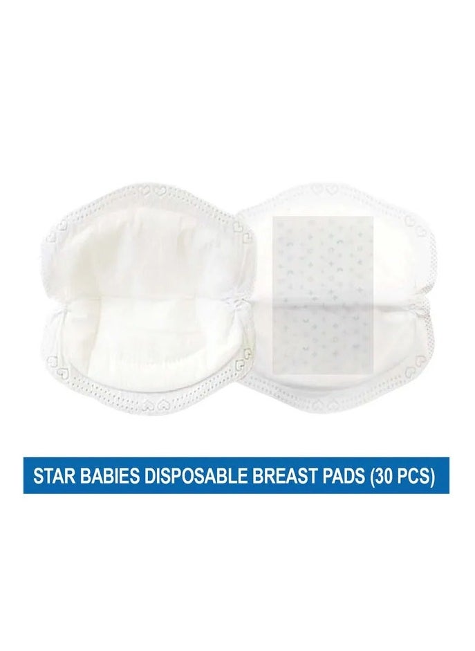 STAR BABiES - Star Babies - Disposable Breast Pad - Pack of 30 - White - Style May Vary - Image 1