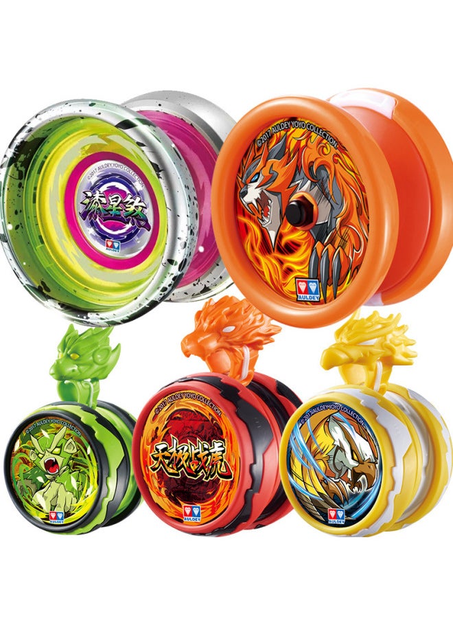 Generic - Yo-Yo Children's Toy Fire Less King Tianji Battle Tiger White Night Dragon Advanced Competition Swing Yo-Yo Yoyo-Color: Chasing Cloud Spurs + Blazing Holy Ring + Chasing Cloud Spurs - Image 1