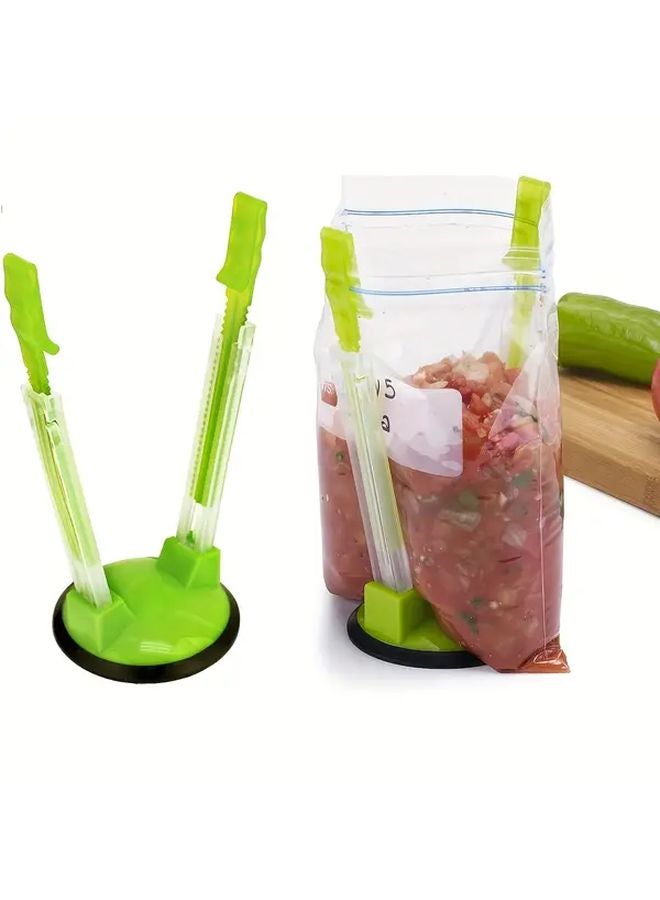 Green Vertical Kitchen Countertop Organizer Heavy Duty Plastic Bag Holder Space Saving Stand - Image 1