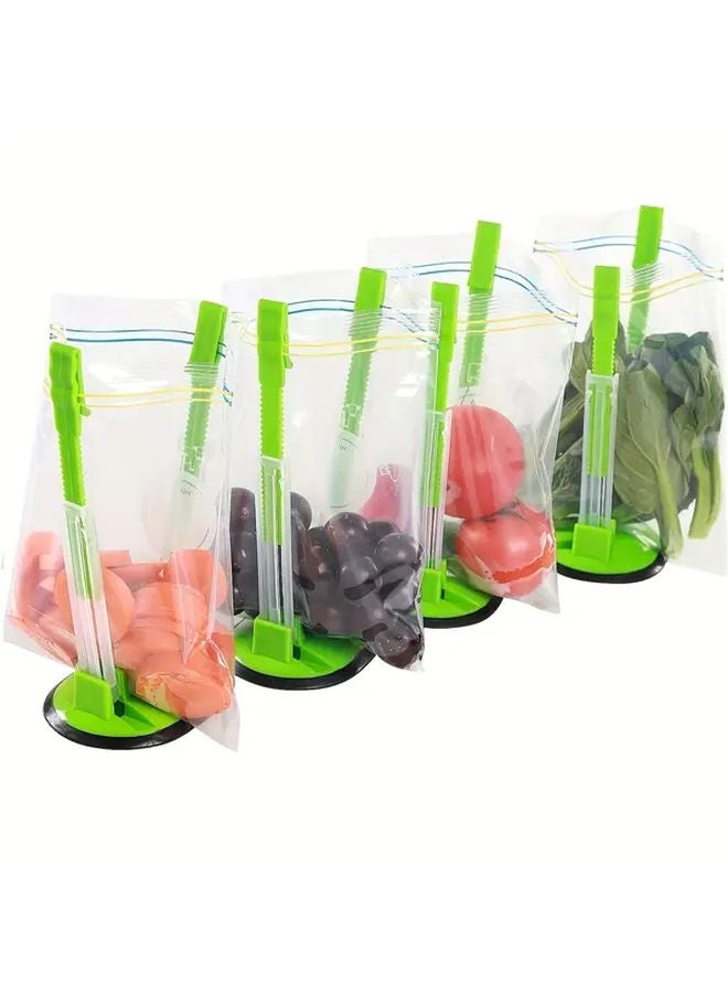 Green Vertical Kitchen Countertop Organizer Heavy Duty Plastic Bag Holder Space Saving Stand - Image 3