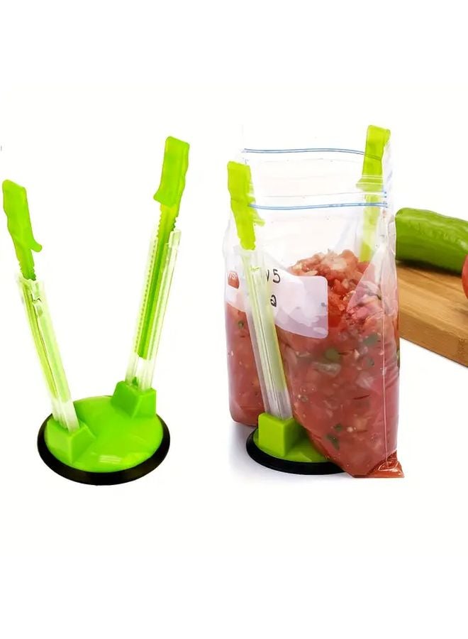 Green Vertical Kitchen Countertop Organizer Heavy Duty Plastic Bag Holder Space Saving Stand - Image 2