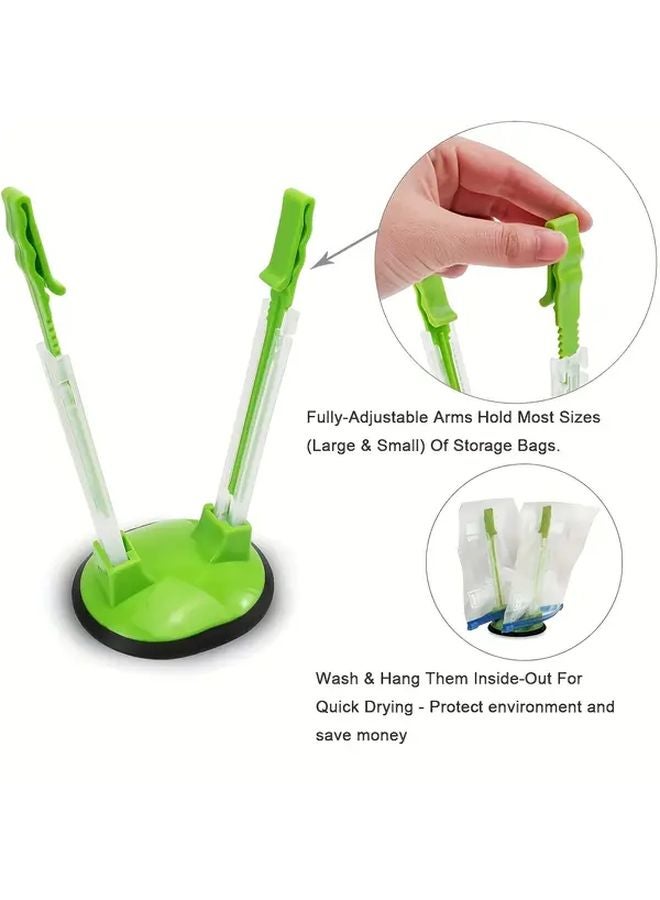Green Vertical Kitchen Countertop Organizer Heavy Duty Plastic Bag Holder Space Saving Stand - Image 4