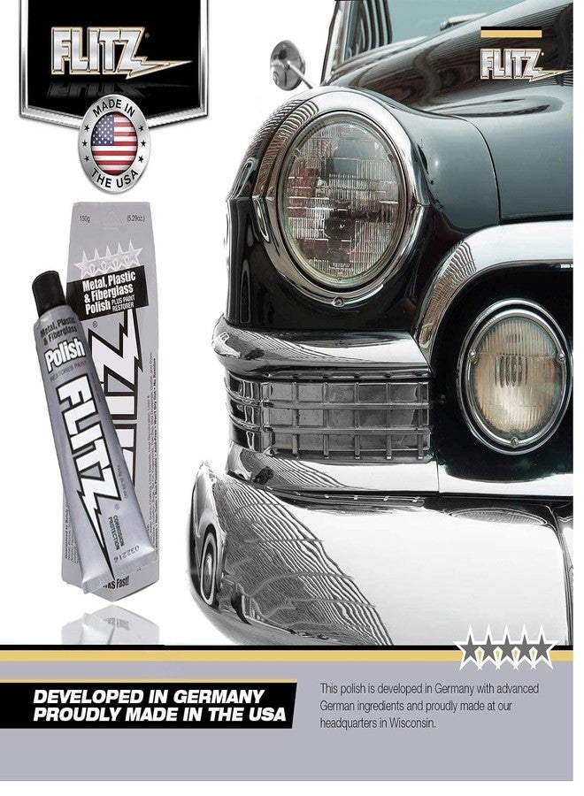 Flitz Multi-Purpose Metal Polish Paste - 5.29oz Tube of USA-Made Chrome Polish - Works on Stainless Steel, Aluminum, Plastic, Jewelry and Cars - Non-Abrasive Cleaner & Rust Remover (3 Pack) - Image 4