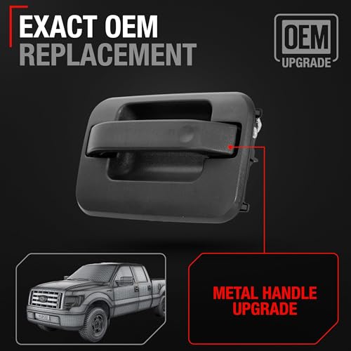 T1A Exterior Rear Driver Door Handle Upgraded Metal Compatible with 20092014 Ford F150 0914 Ford Lobo 1014 Lincoln Mark LT Mexico Textured Black OEM CL3Z1626604ABMT - Image 3