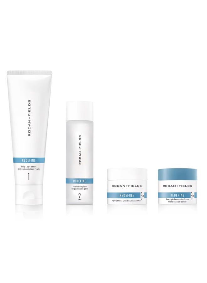 Rodan Fields Rodan + Fields Redefine Regimen | Skincare Kit Includes Clay Cleanser, Toner, Triple Defense Cream, & Overnight Cream | Skin Care Gift Set for Women - Image 1