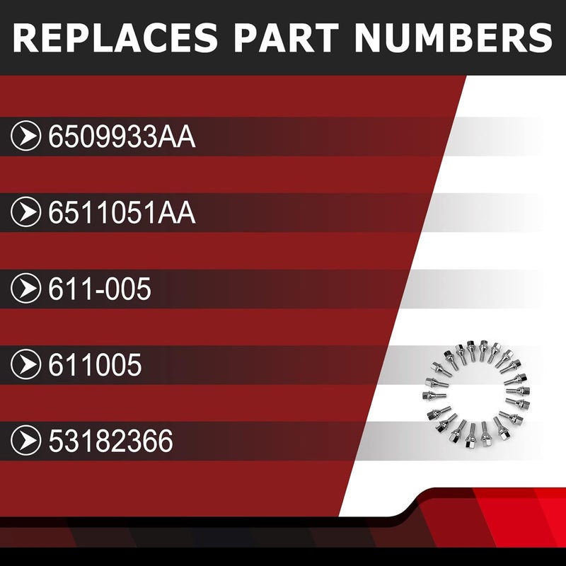 FEXON Wheel Lug Bolts/Wheel Studs M12-1.25 for Jeep Compass, Cherokee, Renegade, Chrysler 200, Dodge Dart - 20PCS - Image 3