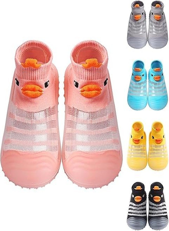 ARUP أحذية المشي الأولى للأطفال، جوارب وأحذية للأولاد/البنات، شباشب مانعة للانزلاق وجيدة التهوية للأطفال الرضع بنعل مطاطي ناعم، أحذية رياضية للأولاد والبنات بتصميم بطة (نظام مقاسات الأحذية البريطاني، طفل صغير، الفئة العمرية، متوسط، 3 سنوات، 3.5 سنوات) - Image 1