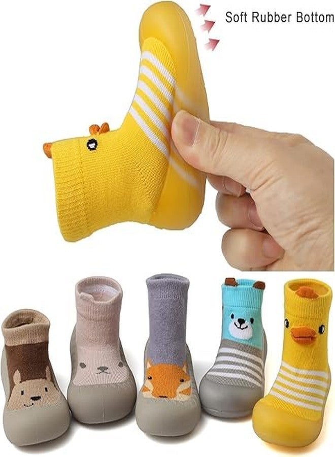 ARUP أحذية المشي الأولى للأطفال، جوارب وأحذية للأولاد/البنات، شباشب مانعة للانزلاق وجيدة التهوية للأطفال الرضع بنعل مطاطي ناعم، أحذية رياضية للأولاد والبنات بتصميم بطة (نظام مقاسات الأحذية البريطاني، طفل صغير، الفئة العمرية، متوسط، 3 سنوات، 3.5 سنوات) - Image 5