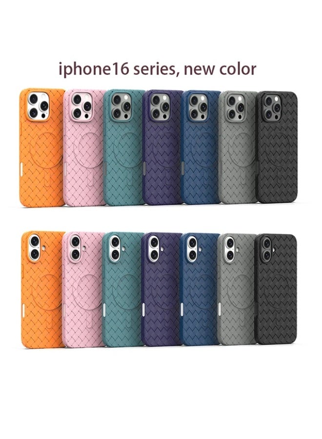 جراب لهاتف 16برو ، مصنوع من نسيج كامل، ملمس الجلد، أداة مبتكرة تجمع بين الحماية القصوى والتصميم الأنيق، باستخدام مواد عالية الجودة وتقنيات متقدمة، اللون: (بنفسجي) - Image 5