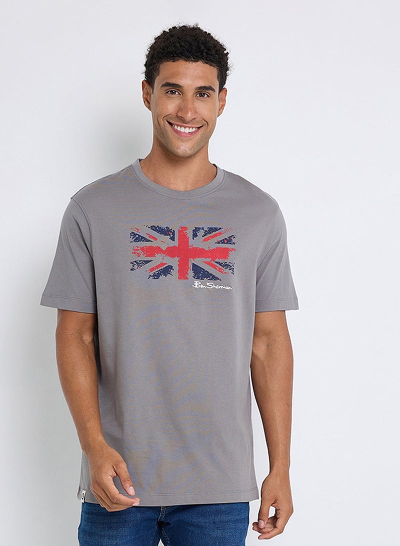 Ben Sherman Pima Cotton Chest Print Crew Neck T-Shirt - Image 1