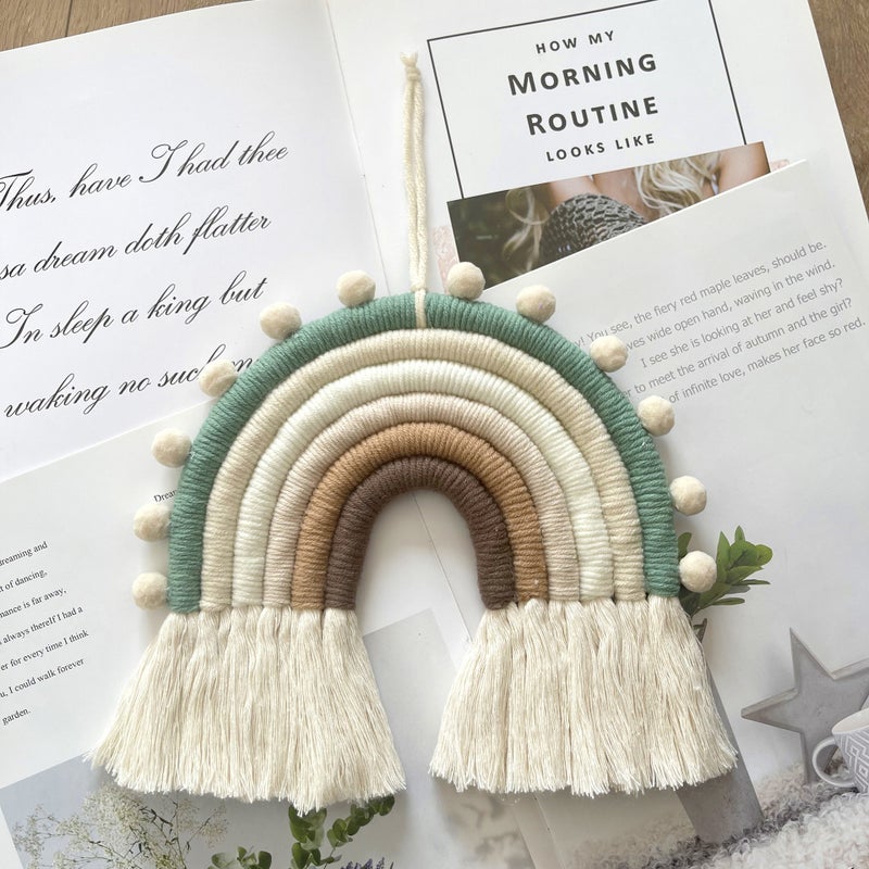 Ins Decoration Nordic Style Home Children'S Room Decoration Pendant Woven Rainbow Hanging Ornament Wall Decoration Hanging Ornament 7 Pieces - Image 5