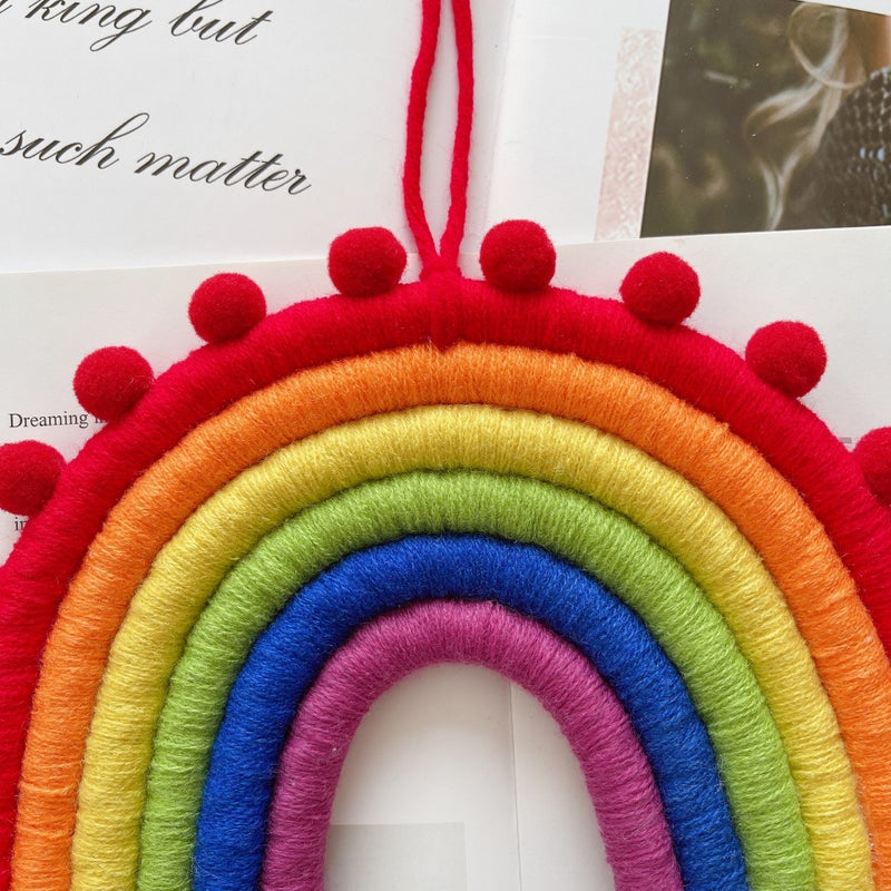 Ins Decoration Nordic Style Home Children'S Room Decoration Pendant Woven Rainbow Hanging Ornament Wall Decoration Hanging Ornament 7 Pieces - Image 3