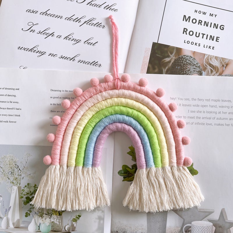 Ins Decoration Nordic Style Home Children'S Room Decoration Pendant Woven Rainbow Hanging Ornament Wall Decoration Hanging Ornament 7 Pieces - Image 4