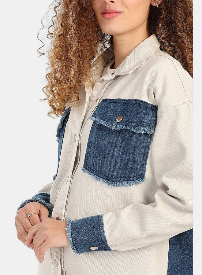 Carina Gabardine & Denim Shirt - Image 4