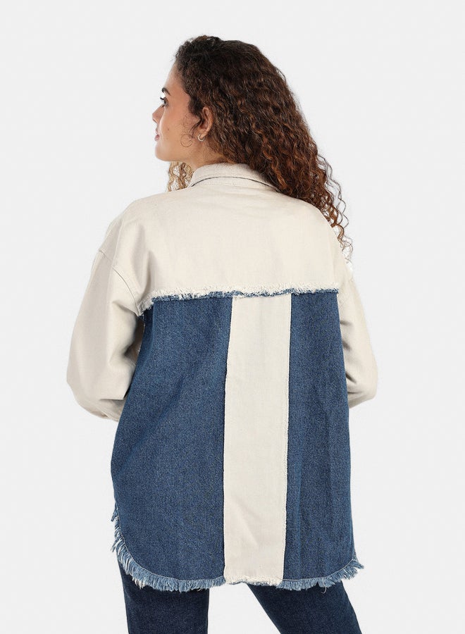 Carina Gabardine & Denim Shirt - Image 3