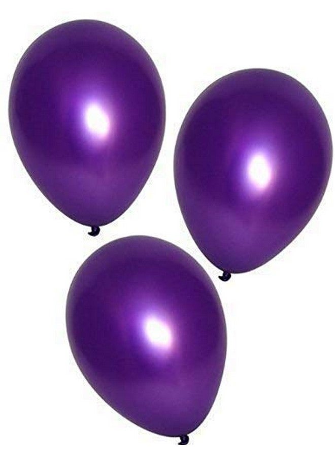 تريشرا بالونات TRISHRA Party Products عالية الدقة ذات اللمسة المعدنية لتزيين حفلات أعياد الميلاد/الذكرى السنوية، عبوة من 25 بالونًا باللون الأرجواني والفضي والأزرق - Image 3