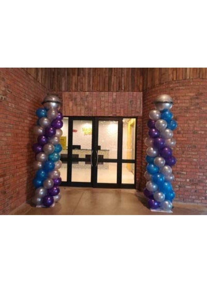 تريشرا بالونات TRISHRA Party Products عالية الدقة ذات اللمسة المعدنية لتزيين حفلات أعياد الميلاد/الذكرى السنوية، عبوة من 25 بالونًا باللون الأرجواني والفضي والأزرق - Image 1