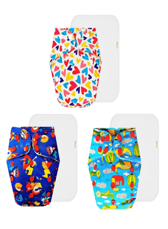 حفاضات دمبلدو القماشية الممتازة مع حشوة قطنية (عبوة من 3) | شعور بالجفاف والراحة | مانعة للتسرب | أزرار كبس قابلة للتعديل | موثوق بها من قبل الأمهات | من 3 أشهر إلى 3 سنوات | للجنسين - Image 1