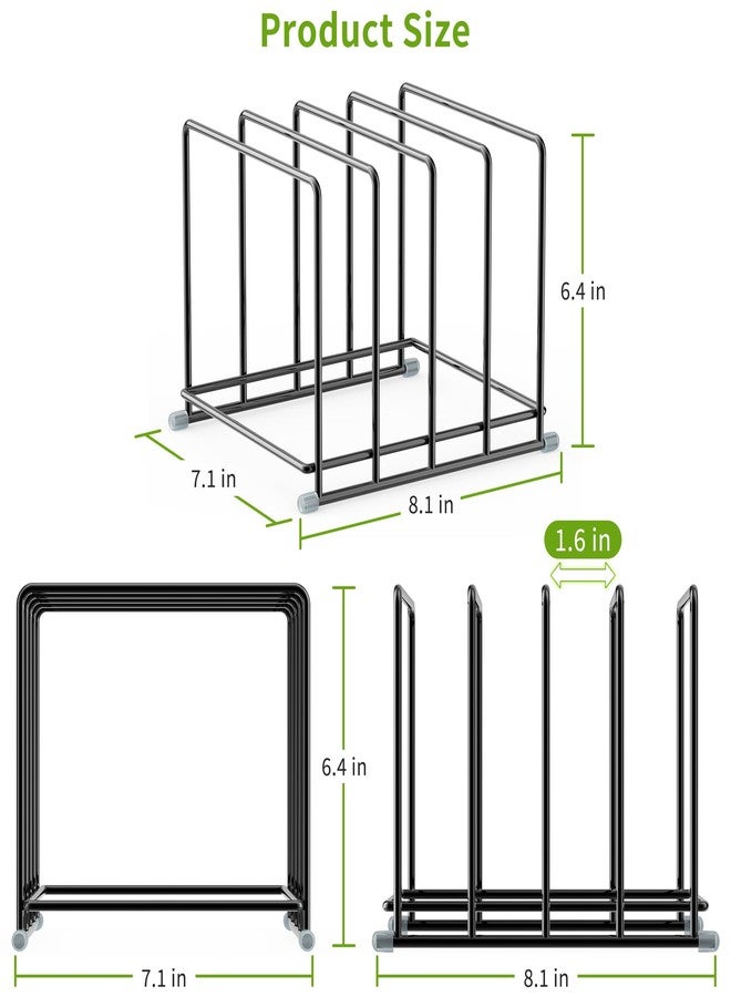 PLUVON Cutting Board Organizer - 4 Slot Kitchen Cabinet Organizer for Pan,Baking sheet,Cookie Sheet with 1.6 Inch Wide Slots(2PC-Large) - Image 2
