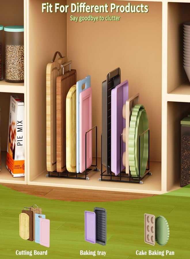 PLUVON Cutting Board Organizer - 4 Slot Kitchen Cabinet Organizer for Pan,Baking sheet,Cookie Sheet with 1.6 Inch Wide Slots(2PC-Large) - Image 5