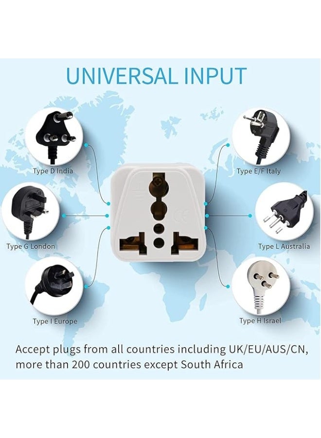general Travel Adapter [2-Pack] USA/Canada/EU/AU to UAE Dubai UK HK Plug Converter, 3-Pin Travel Adapter Plug, Universal Socket Travel Adaptor Converter for Business Trip Holiday Hotel Airport (White) - Image 2