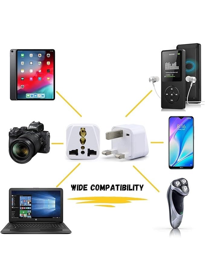 general Travel Adapter [2-Pack] USA/Canada/EU/AU to UAE Dubai UK HK Plug Converter, 3-Pin Travel Adapter Plug, Universal Socket Travel Adaptor Converter for Business Trip Holiday Hotel Airport (White) - Image 5