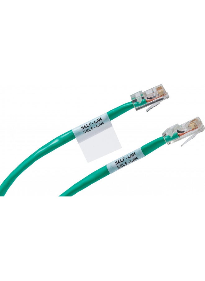 Brady Authentic (M21-1500-427) Self-Laminating Wire Wrap for Control and Electrical Panels, Datacom Cables, Black on White- For M210, M210-LAB, M211, BMP21-PLUS and BMP21-LAB Printers, 1.5" W 14' L