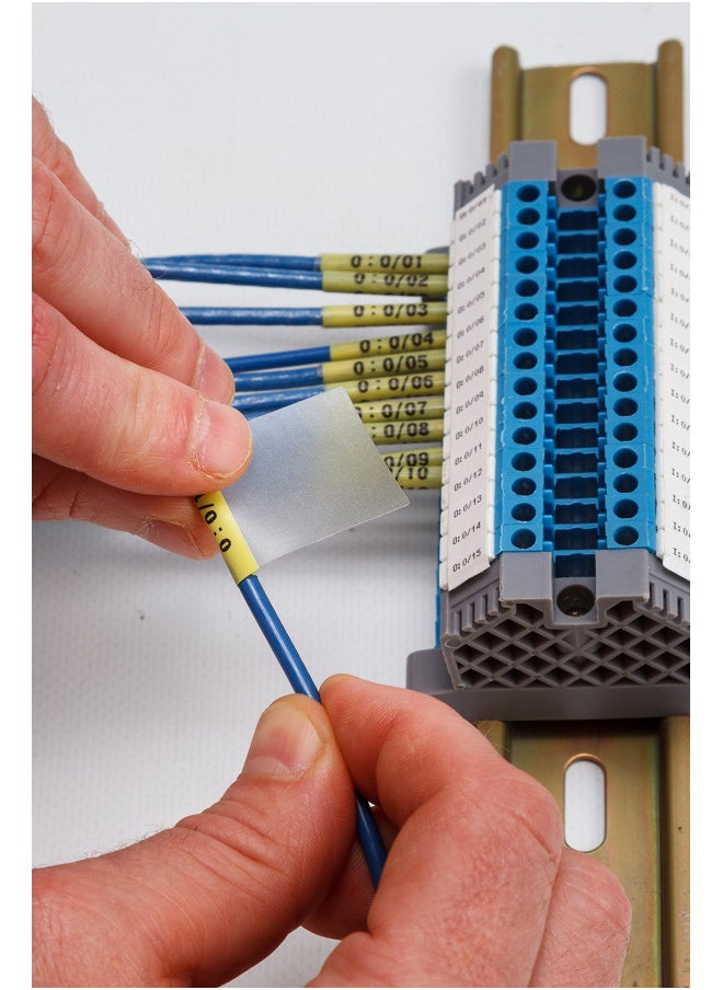 Brady Authentic (M21-1500-427) Self-Laminating Wire Wrap for Control and Electrical Panels, Datacom Cables, Black on White- For M210, M210-LAB, M211, BMP21-PLUS and BMP21-LAB Printers, 1.5" W 14' L