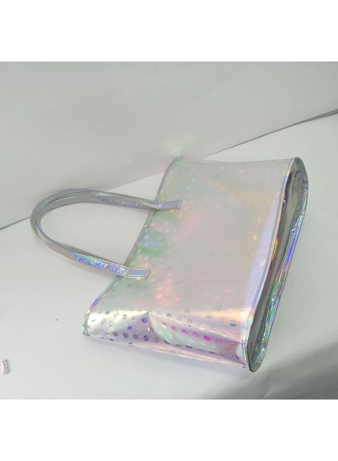 Direct Sales Customizable LOGO Beach Transparent Laser Fish Pattern TPU Women's Handbag-Color:Fish Scales