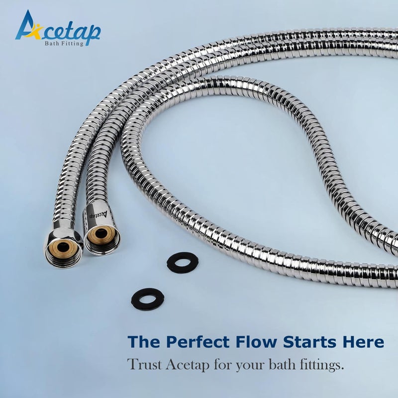 Acetap 304 Stainless Steel Chrome-Finished Flexible Shower Hose Pipe – 1 Meter (4 Piece) for Hand Shower, Health Faucet, and Jet Spray - Image 5