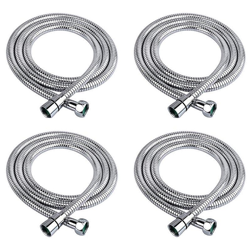 Acetap 304 Stainless Steel Chrome-Finished Flexible Shower Hose Pipe – 1 Meter (4 Piece) for Hand Shower, Health Faucet, and Jet Spray - Image 1