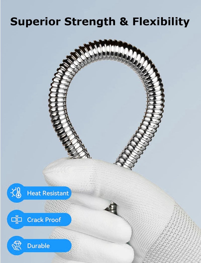 Acetap 304 Stainless Steel Chrome-Finished Flexible Shower Hose Pipe – 1 Meter (4 Piece) for Hand Shower, Health Faucet, and Jet Spray - Image 3