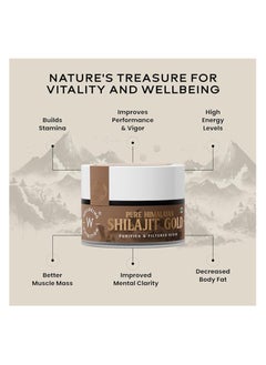 WELLBEING NUTRITION Pure Himalayan Shilajit Gold Resin For Strength, Stamina, Stress Relief And Vitality With Ashwagandha, Safed Museli And Swarna Bhasma  - Image 2