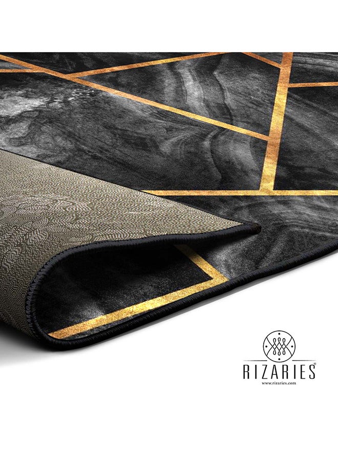 RIZARIES Black Grey Mosaic Centerpiece Rug, Fabric, Rectangle - Image 3