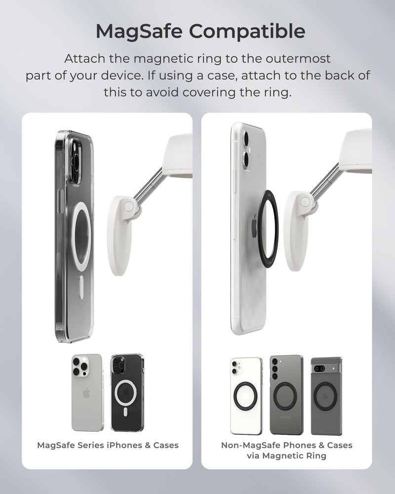 iOttie Treker Travel Essentials Magnetic Airplane Phone Holder with 360Â° Rotation Swivel Head and Magnetic Ring Adapter for Universal Compatibility with MagSafe, Qi2, iPhone, and Android Smartphones - Image 3