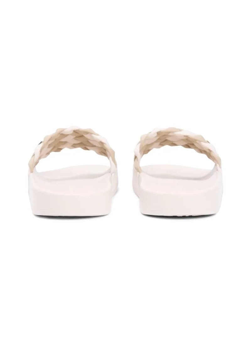 TOMMY HILFIGER Soft Cream/Classic Beige Braided Pool Slides for Women | Best Price UAE