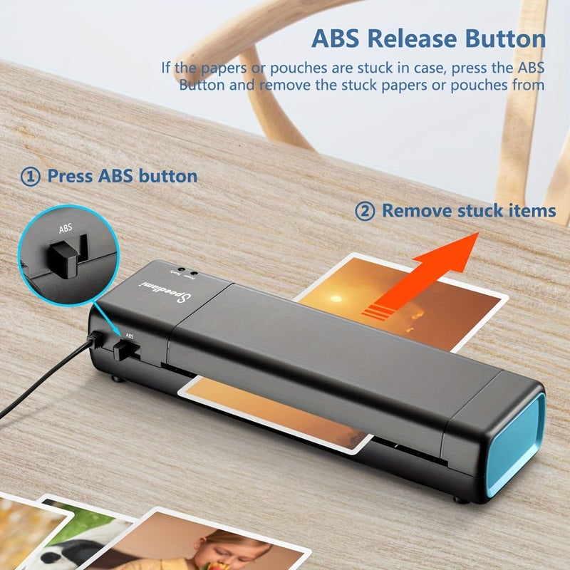 4 In 1 Black Laminator Machine With 15 Laminating Sheets A4 Hot And Cold Laminator With Paper Trimmer And Corner Rounder 9 Inch Personal Thermal Laminator For Home School Office - Image 3