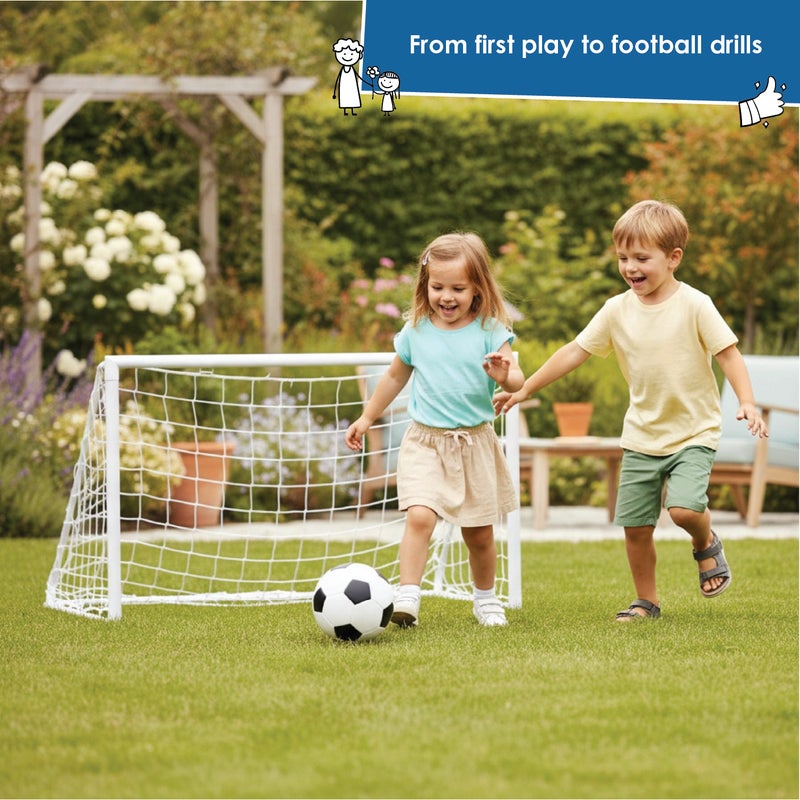 alldoro Softball 18cm Black White Soccer Design | 190g Lightweight | PVC with Polyester Filling | Safe Ball for Kids Age 0+ Indoor Outdoor - Image 5