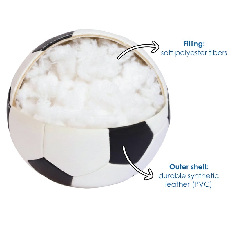 alldoro Softball 18cm Black White Soccer Design | 190g Lightweight | PVC with Polyester Filling | Safe Ball for Kids Age 0+ Indoor Outdoor - Image 4