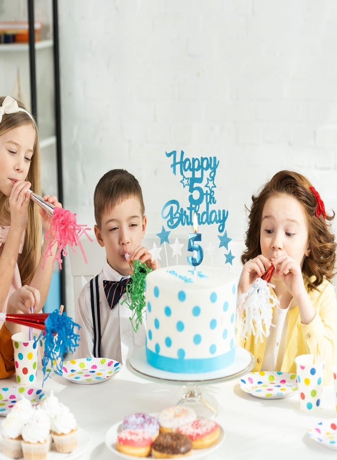 iNINGER 15th Birthday Candles & Toppers - Blue Number 15 Candle, Star Cake Toppers for Boys & Girls 15th Birthday & Wedding Anniversary - Image 5