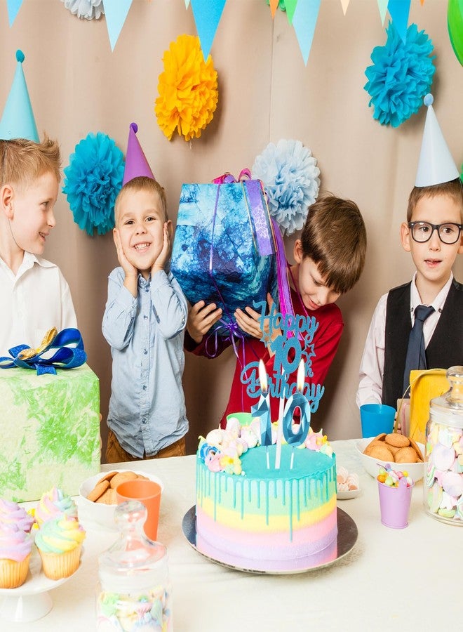 iNINGER 15th Birthday Candles & Toppers - Blue Number 15 Candle, Star Cake Toppers for Boys & Girls 15th Birthday & Wedding Anniversary - Image 4