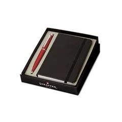 Sheaffer PEN SHEAFFER VFM 9403 EXCESSIVE RED WITH CHROME PLATED TRIMS FINE FP WITH A6 NOTEBOOK