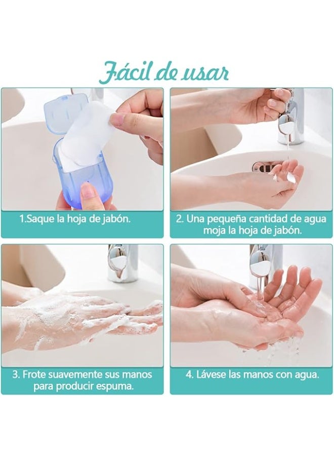 عبوتان من صابون ورقي صغير محمول للسفر(40 ورقة) – صابون يدوي للاستعمال مرة واحدة – برائحة عطرية للاستخدام الخارجي والتخييم - Image 4