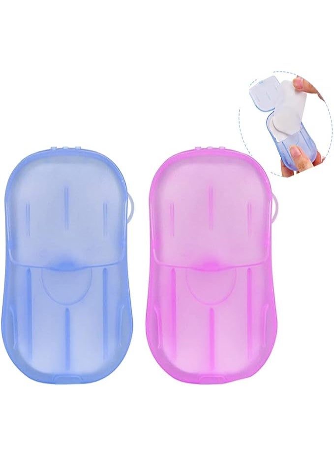 عبوتان من صابون ورقي صغير محمول للسفر(40 ورقة) – صابون يدوي للاستعمال مرة واحدة – برائحة عطرية للاستخدام الخارجي والتخييم - Image 1