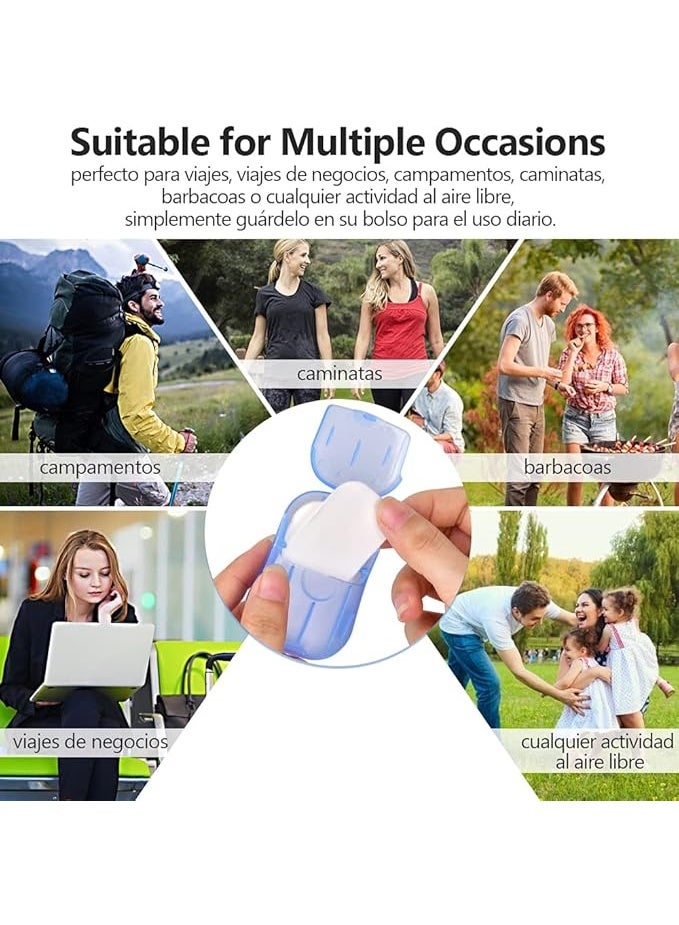 عبوتان من صابون ورقي صغير محمول للسفر(40 ورقة) – صابون يدوي للاستعمال مرة واحدة – برائحة عطرية للاستخدام الخارجي والتخييم - Image 2