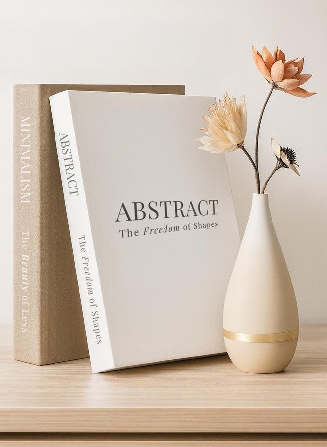 VEOJEIN Aesthetic Decorative Books - Set of 2 Stylish Fake/Faux Book-looking Decor, For Coffee Table, Living Room, Shelf, Office. Hidden Storage Compartment and Hardcover Journal, Abstract/Minimalist - Image 1